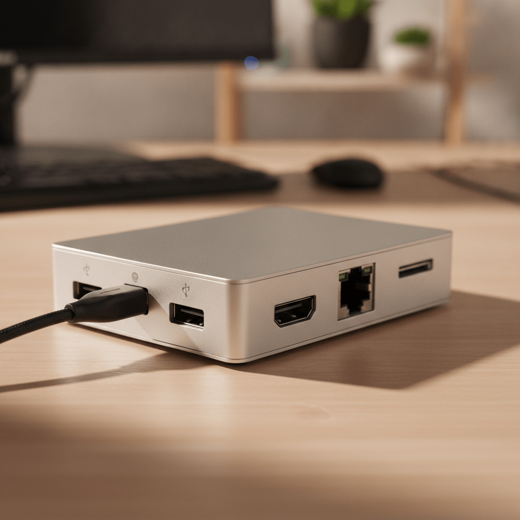 CalDigit TS4 dock rear panel showing 18 ports including Thunderbolt 4, HDMI, Ethernet and SD card reader
